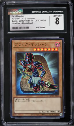 2025 Yu-Gi-Oh! Japanese Quarter Century Alt Art Dark Magician #QCAC-JP018 CGC 8 NM-MT