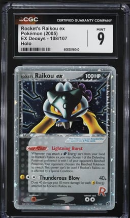 2005 Pokemon EX Deoxys Holo Rocket's Raikou ex #108 CGC 9 MINT