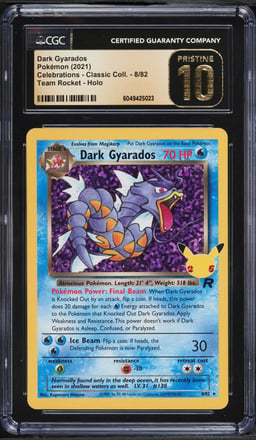 2021 Pokemon SWSH Celebrations Classic Collection Holo Dark Gyarados #8 CGC 10 PRISTINE