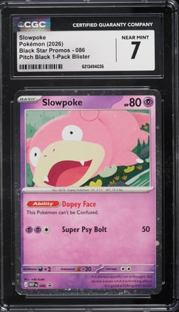 2026 Pokemon Mega Evolution Black Star Promo Pitch Black 1-Pack Blister Slowpoke #086 CGC 7