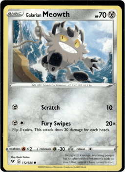 2020 Galarian Meowth #112 Vivid Voltage