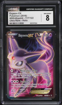 2016 Pokemon XY BREAKpoint Full Art Espeon EX #117 CGC 8 NM-MT