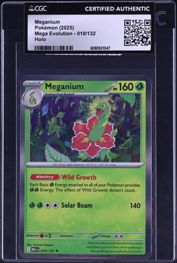 2025 Pokemon Mega Evolution Holo Meganium #10 CGC AUTH