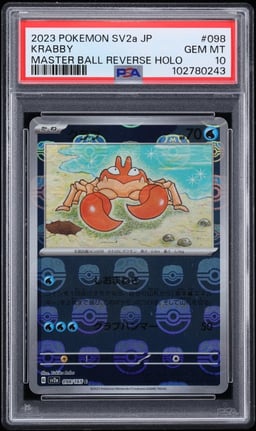 2023 Pokemon Japanese Scarlet & Violet 151 Master Ball Reverse Holo Krabby #098 PSA 10 GEM MINT