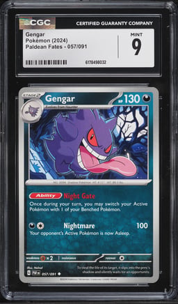 2024 Pokemon Scarlet & Violet Paldean Fates Gengar #57 CGC 9 MINT