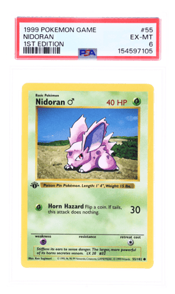 1999 Pokemon Base Set 1st Edition Nidoran #55 PSA 6