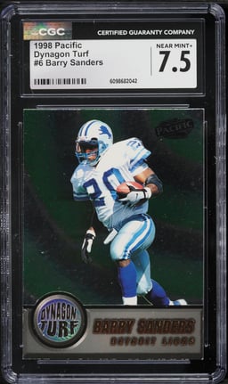 1998 Pacific Dynagon Turf Barry Sanders #6 CGC 7.5 NRMT+