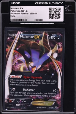 2014 Pokemon XY Phantom Forces Holo Malamar EX #58 CGC AUTH
