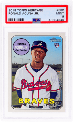 2018 Topps Heritage Ronald Acuna Jr. #580 PSA 9