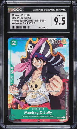 2025 One Piece Promo Welcome Pack Volume 2 Monkey D. Luffy #ST16-005 CGC 9.5 MINT+