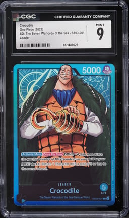 2022 One Piece Starter Deck: The Seven Warlords Of The Sea Leader Crocodile #ST03-001 CGC 9