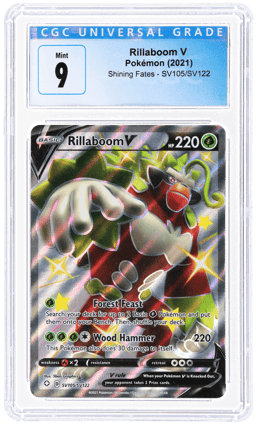 2021 Pokemon Shining Fates Rillaboom V #SV105 CGC 9