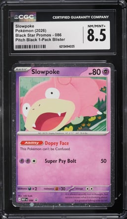 2026 Pokemon Mega Evolution Black Star Promo Pitch Black 1-Pack Blister Slowpoke #086 CGC 8.5