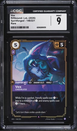 2026 Riftbound League Of Legends LoL Spiritforged Vex #146 CGC 9 MINT