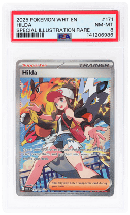 2025 Pokemon Scarlet and Violet White Flare Special Illustration Rare Hilda #171 PSA 8