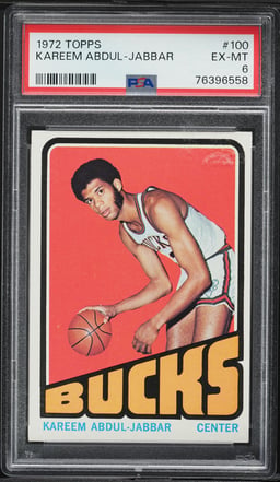 1972 Topps Basketball Kareem Abdul-Jabbar #100 PSA 6 EXMT
