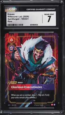 2026 Riftbound League Of Legends LoL Spiritforged Draven #185 CGC 7 NRMT