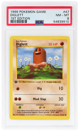 1999 Pokemon Game 1st Edition Diglett #47 PSA 8