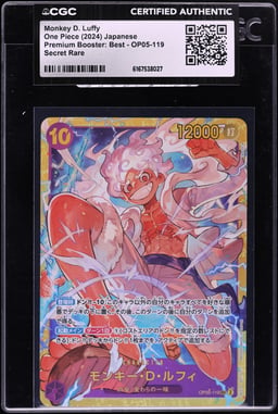 2024 One Piece Japanese Premium Booster Best SEC Monkey D. Luffy #OP05-119 CGC AUTH