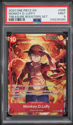 2024 One Piece Treasure Booster Set Super Rare Alt Art Monkey D. Luffy #ST10-006 PSA 9 MINT