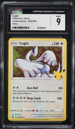 2021 Pokemon Sword & Shield Celebrations Holo Lugia #22 CGC 9 MINT