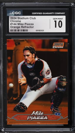2024 Stadium Club Chrome Orange Refractor Mike Piazza /99 #144 CGC 10 GEM MINT