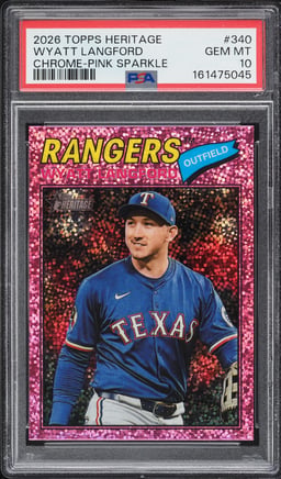 2026 Topps Chrome Heritage Pink Sparkle Wyatt Langford #340 PSA 10 GEM MINT
