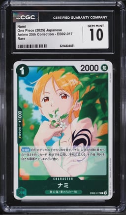 2025 One Piece Japanese Anime 25th Collection Nami #EB02-017 CGC 10 GEM MINT