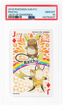 2016 Pokemon Sun Playing Cards Jack of Diamonds Raichu PSA 10