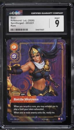 2026 Riftbound League Of Legends Spiritforged Sivir #203 CGC 9 MINT