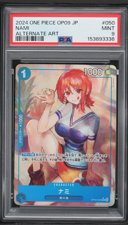 2024 One Piece Japanese Emperors In The New World Alt Art Nami #OP09-050 PSA 9 MINT