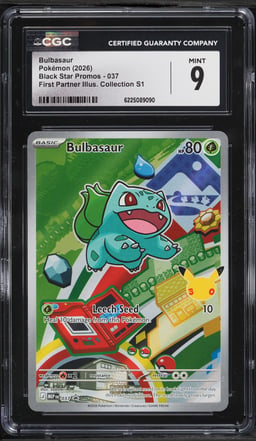 2026 Pokemon Mega Promo First Partner Illustration S1 Full Art Bulbasaur #37 CGC 9 MINT
