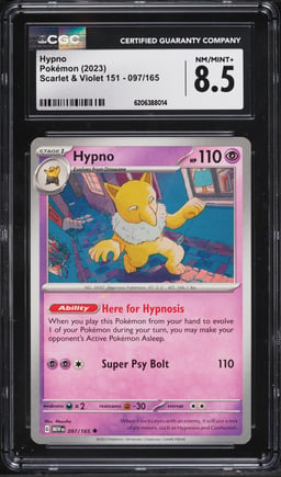 2023 Pokemon Scarlet & Violet 151 Hypno #097 CGC 8.5 NM-MT+