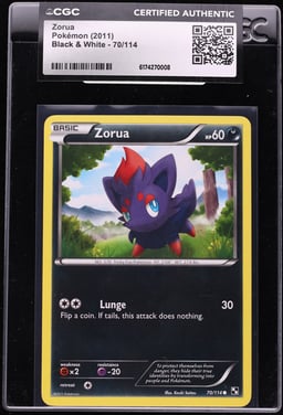 2011 Pokemon Black & White Zorua #70 CGC AUTH
