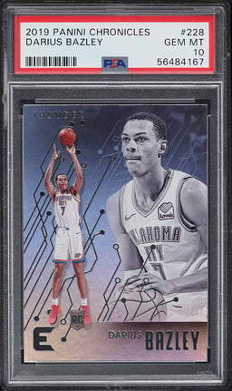 2019 Panini Chronicles Essentials Darius Bazley ROOKIE #228 PSA 10 GEM MINT