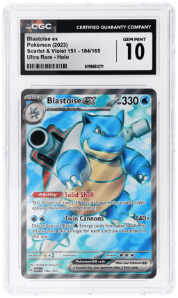 2023 Pokemon Scarlet and Violet 151 Ultra Rare Blastoise Ex #184 CGC 10