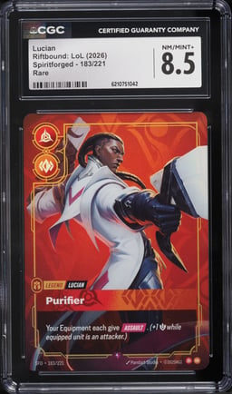 2026 Riftbound League Of Legends LoL Spiritforged Lucian #183 CGC 8.5 NM-MT+