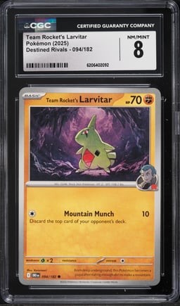 2025 Pokemon Scarlet & Violet Destined Rivals Team Rocket's Larvitar #94 CGC 8 NM-MT