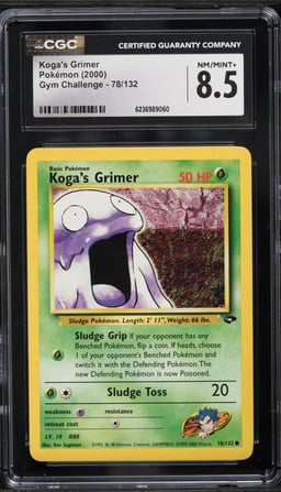 2000 Pokemon Gym Challenge Koga's Grimer #78 CGC 8.5 NM-MT+