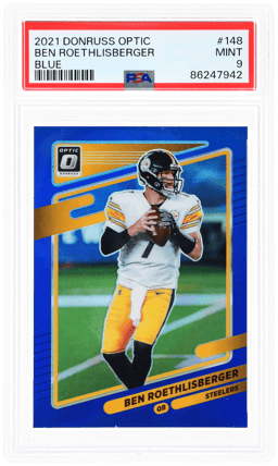 2021 Donruss Optic Blue Ben Roethlisberger #148 73/179 PSA 9