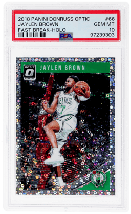 2018 Donruss Optic Fast Break Holo Jaylen Brown #66 PSA 10