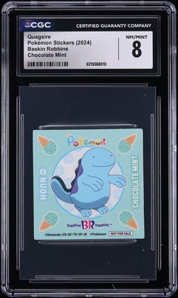 2024 Pokemon Japanese Stickers Baskin Robins Chocolate Mint Quagsire CGC 8 NM-MT