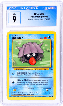 1999 Pokemon Fossil Holo Shellder #54 CGC 9