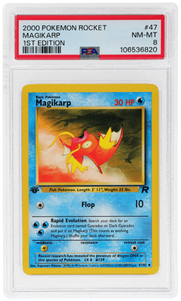 2000 Pokemon Team Rocket 1st Edition Magikarp #47 PSA 8