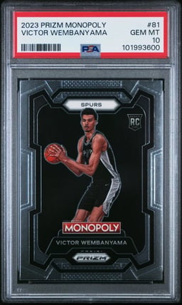 2023 PANINI PRIZM MONOPOLY #81 VICTOR WEMBANYAMA PSA 10