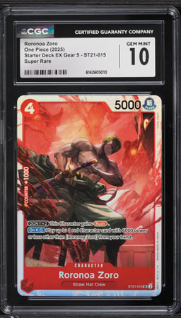 2025 One Piece Starter Deck EX Gear 5 SR Roronoa Zoro #ST21-015 CGC 10 GEM MINT