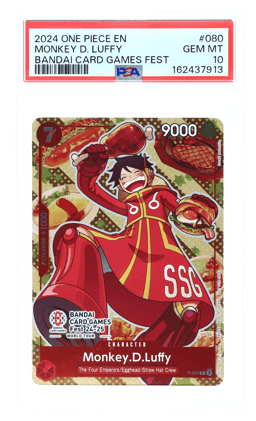 2024 One Piece Promo Bandai Card Games Fest '24-'25 Monkey D. Luffy #P-080 PSA 10
