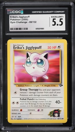 2000 Pokemon Gym Challenge Erika's Jigglypuff #69 CGC 5.5 EX+