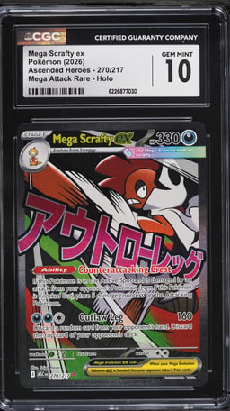2026 Pokemon Mega Evolution Ascended Heroes MA Mega Scrafty Ex #270 CGC 10 GEM MINT