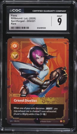 2026 Riftbound League Of Legends LoL Spiritforged Fiora #205 CGC 9 MINT